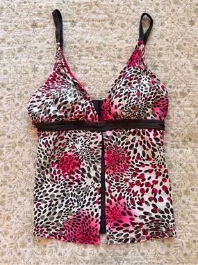 Y2K pink multicolored swim tank top